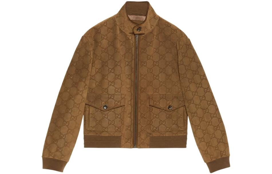 Gucci FW22 Love Parade Embossed Monogram Stand Collar Jacket Brown () 691063-XNAP0-2265