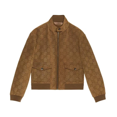 Gucci FW22 Love Parade Embossed Monogram Stand Collar Jacket Brown () 691063-XNAP0-2265