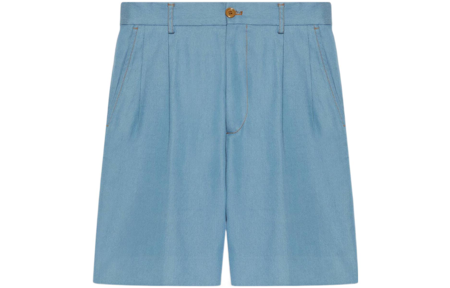 Gucci FW22 Lovelight Embroidered Loose Fit Denim Shorts Blue for Men 708381-ZAKIS-4793