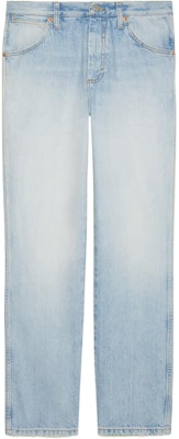 Gucci FW22 Seluar Jeans Lurus Biru Butang Mid-Rise 599944-XDB0L-4452 Buy Gucci FW22 Seluar Jeans Lurus Biru Butang Mid-Rise 599944-XDB0L-4452