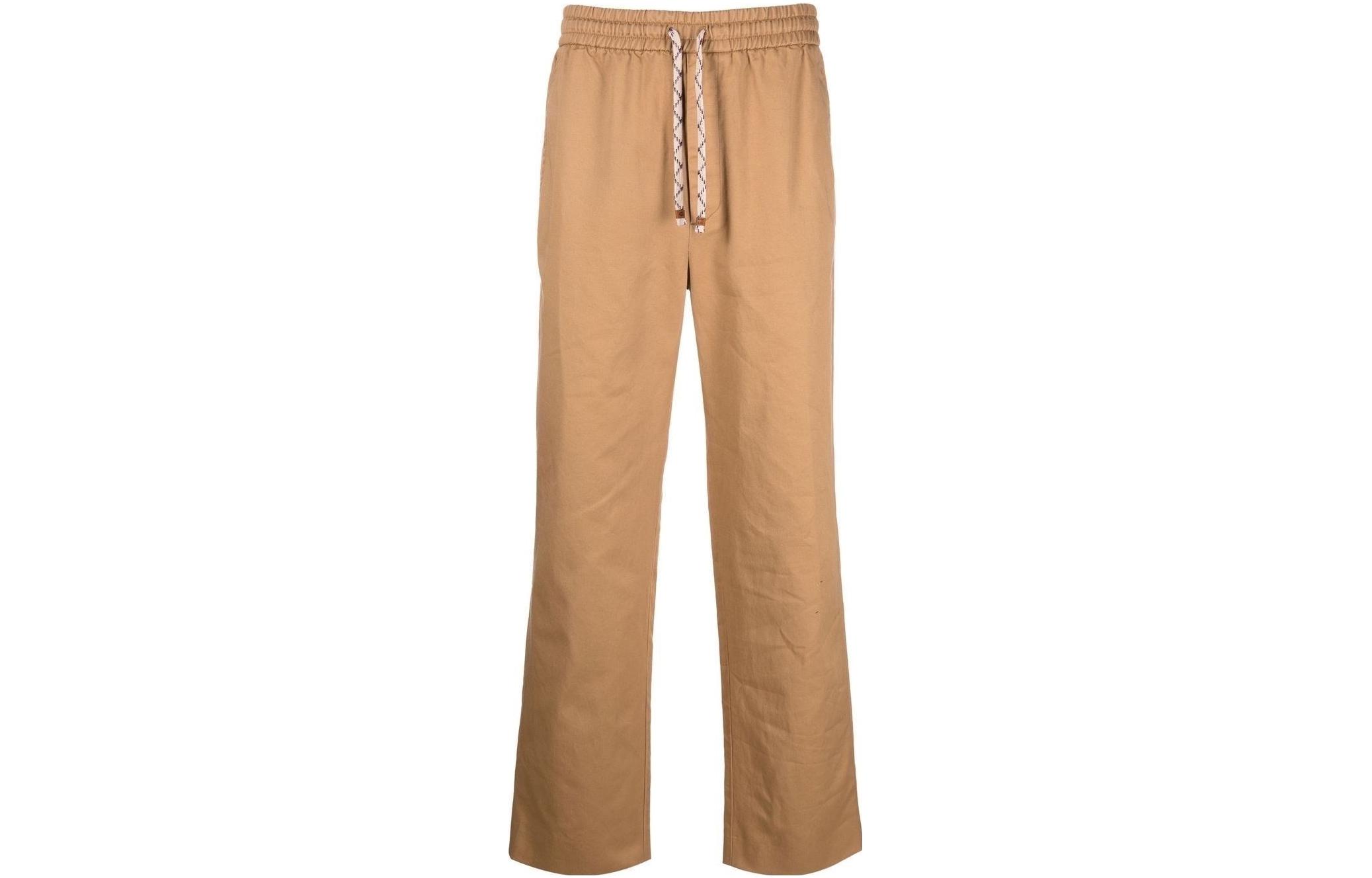 Gucci FW22 Monogram Print Straight-Leg Drawstring Pants Brown 694110-Z8A0M-9727