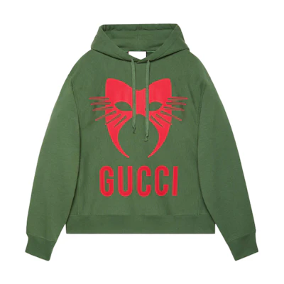Gucci FW22 Oversized Letter Print Green Pullover Sweatshirt 569828-XJBTR-3806