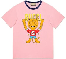 Gucci FW22 Pink Kitten Print Crew Neck T-Shirt 703439-XJEI3-5904 Gucci FW22 Pink Kitten Print Crew Neck T-Shirt 703439-XJEI3-5904