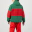 Shop GUCCI FW22 Red Green Half-Zip Hooded Jacket with Drawstring. 708131-Z8A56-3667