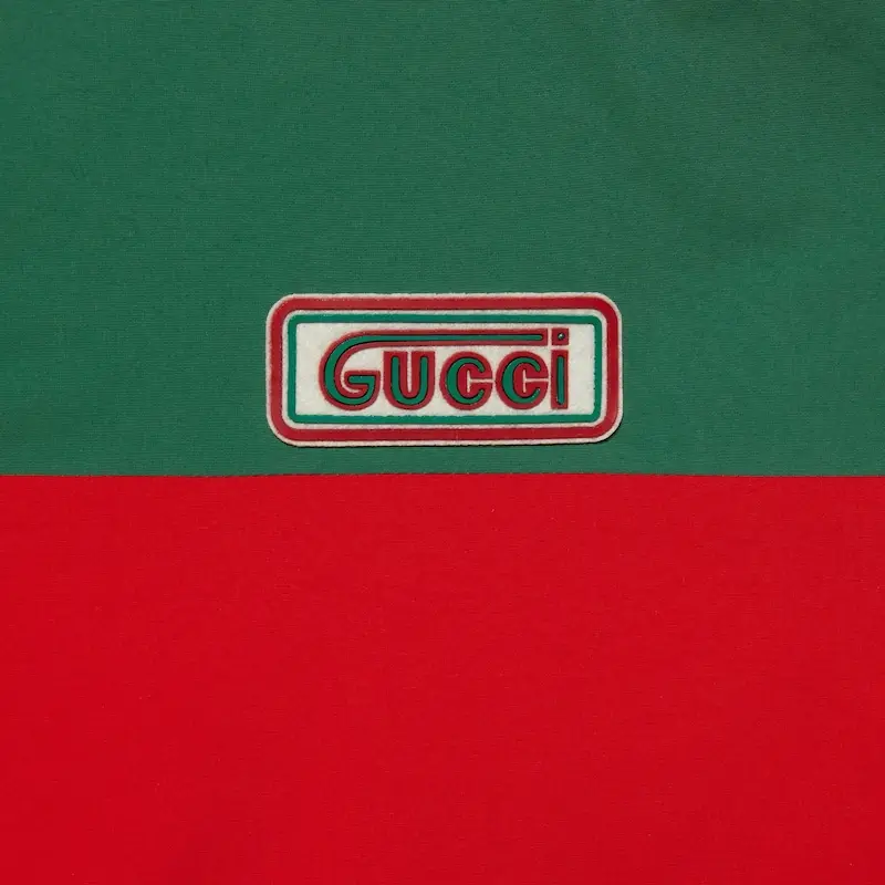 Details for GUCCI FW22 Red Green  Half-Zip Hooded Jacket with Drawstring. 708131-Z8A56-3667