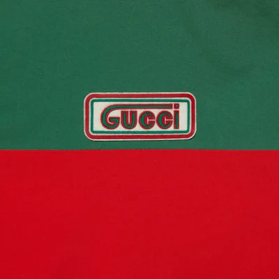 GUCCI FW22 Red Green Half-Zip Hooded Jacket with Drawstring. 708131-Z8A56-3667 Details for GUCCI FW22 Red Green Half-Zip Hooded Jacket with Drawstring. 708131-Z8A56-3667