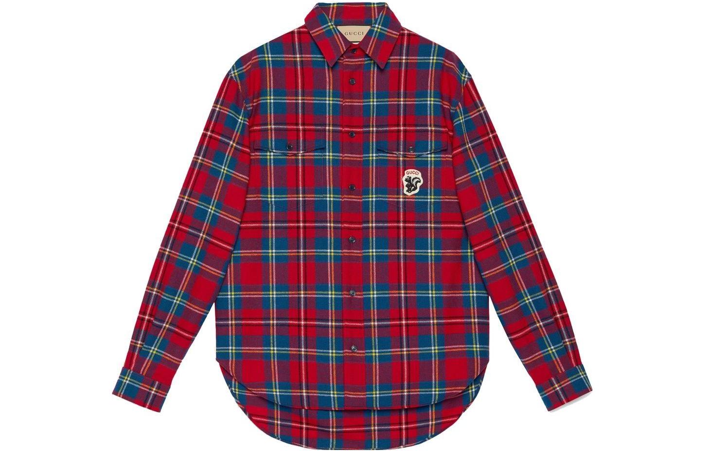 Gucci FW22 Red Plaid Single Breasted Long Sleeve Shirt 720960-ZAK7U-6499