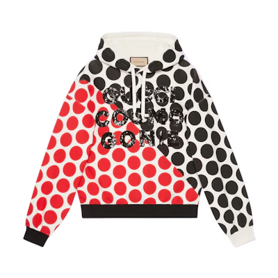 Gucci FW22 Red Polka Dot Logo Print Drawstring Hoodie for Men 731474-XJE92-9212