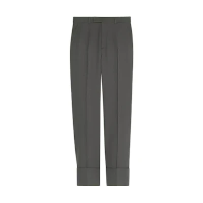Gucci FW22 Relaxed Fit Solid Grey Casual Trousers 702326-Z798C-1101