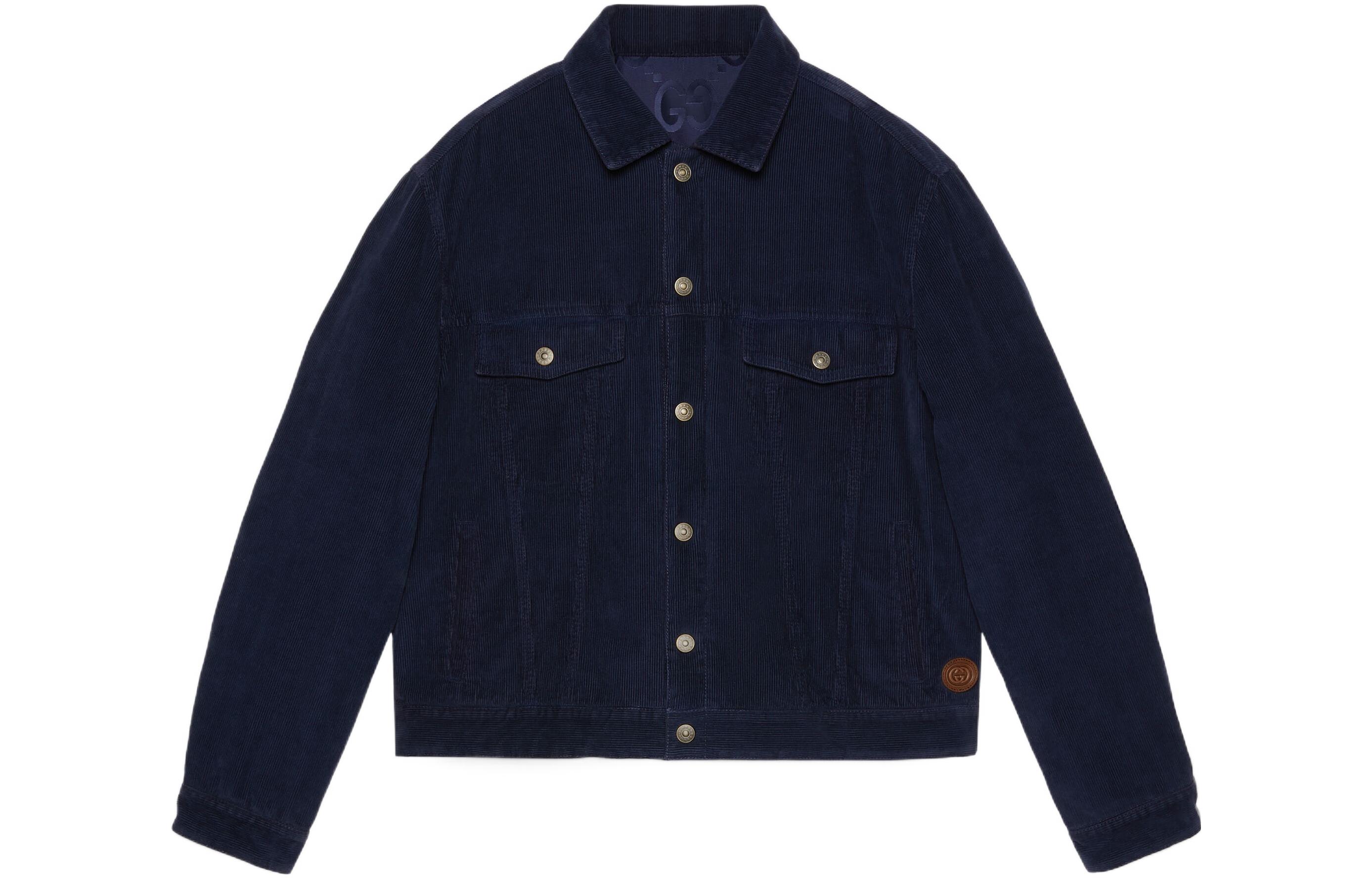 Gucci FW22 Reversible Blue Letter Logo Long Sleeve Cotton Jacket Men 713872-XDB44-4692