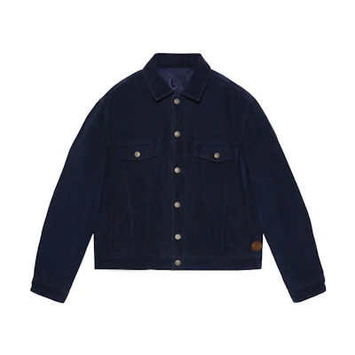 Gucci FW22 Reversible Blue Letter Logo Long Sleeve Cotton Jacket Men 713872-XDB44-4692