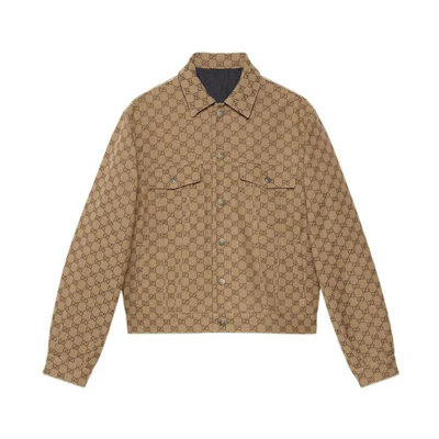 Gucci FW22 Reversible Denim Collar Jacket for Men in Umber 702763-XDB2K-4759