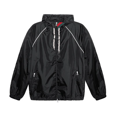 Gucci FW22 Solid Black Zip-Up Hooded Jacket 692937-Z8A1Q-1043