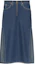 Buy GUCCI FW22 Solid Color Denim Midi Skirt with Zip Slit Blue 708851-XDB3L-4011