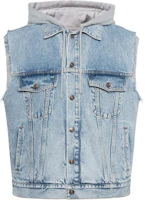 GUCCI FW22 Solid Color Hooded Single-Breasted Vest Blue . 697042-XDB0U-4452 GUCCI FW22 Solid Color Hooded Single-Breasted Vest Blue . 697042-XDB0U-4452