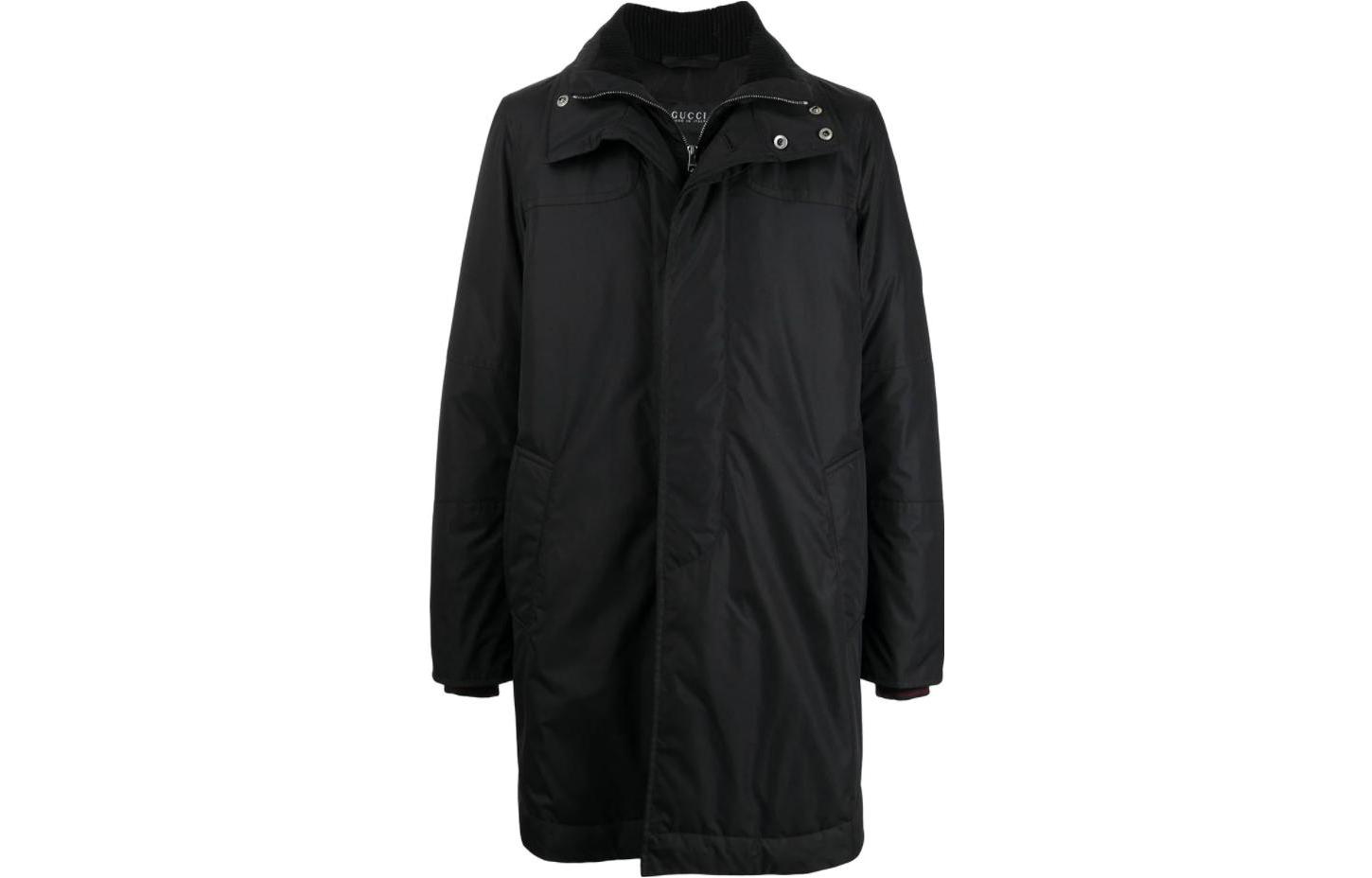 Gucci FW22 Solid Color Stand Collar Jacket Black 641466-Z4AMB-1000