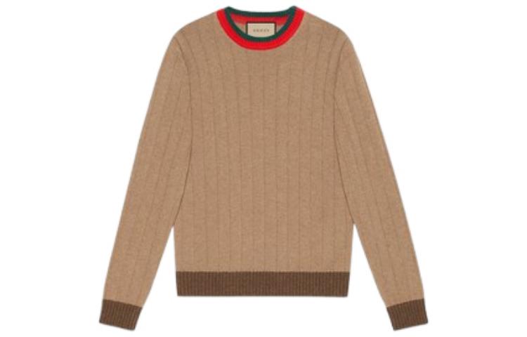 Gucci FW22 Solid Crewneck Pullover Sweater Beige 721035-XKB4A-2668