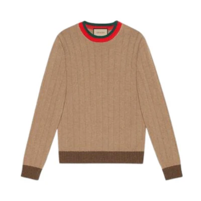 Gucci FW22 Solid Crewneck Pullover Sweater Beige 721035-XKB4A-2668