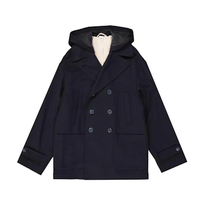 Gucci FW22 Solid Double-Breasted Hooded Jacket Dark Blue 575311-Z584J-4324