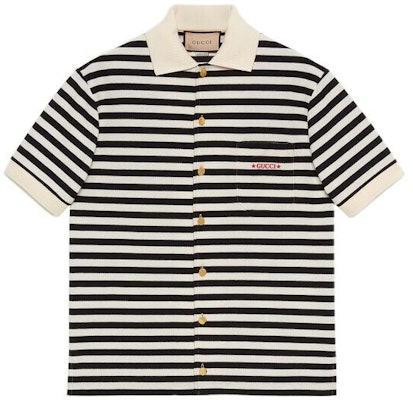 구찌 FW22 스트라이프 프린트 반소매 폴로 셔츠 블랙 692144-XJD7D-1289 Buy 구찌 FW22 스트라이프 프린트 반소매 폴로 셔츠 블랙 692144-XJD7D-1289