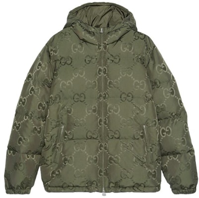 Gucci FW22 Unisex Green Monogram Zip-Up Down-Filled Hoodie Jacket 698710-Z8A53-3175 Buy Gucci FW22 Unisex Green Monogram Zip-Up Down-Filled Hoodie Jacket 698710-Z8A53-3175