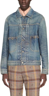 GUCCI FW22 Washed Denim Button-Up Jacket Men’s Casual Blue Long Sleeve Outerwear 669602-XDBR5-4447 Lookbook GUCCI FW22 Washed Denim Button-Up Jacket Men’s Casual Blue Long Sleeve Outerwear 669602-XDBR5-4447