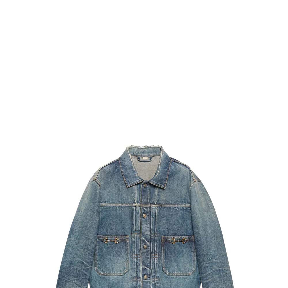 Details for GUCCI FW22 Washed Denim Button-Up Jacket Men’s Casual Blue Long Sleeve Outerwear 669602-XDBR5-4447