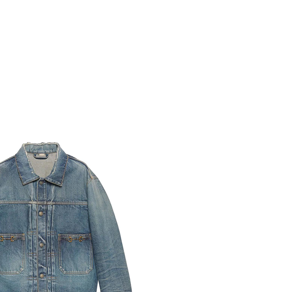 Sizing GUCCI FW22 Washed Denim Button-Up Jacket Men’s Casual Blue Long Sleeve Outerwear 669602-XDBR5-4447