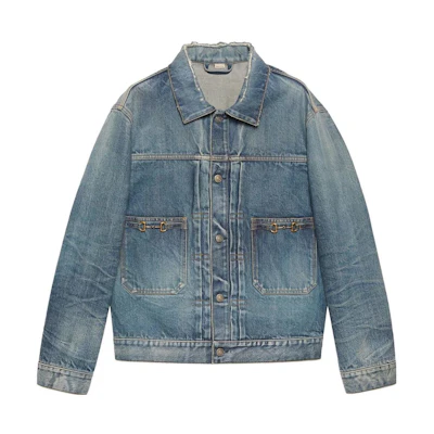 Gucci FW22 Washed Denim Jacket Blue 669602-XDBR5-4447
