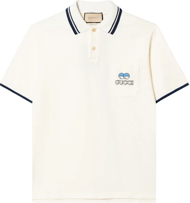 古驰 FW22 白色字母条纹印花短袖POLO衫 782696-XJGH3-9733 Buy 古驰 FW22 白色字母条纹印花短袖POLO衫 782696-XJGH3-9733