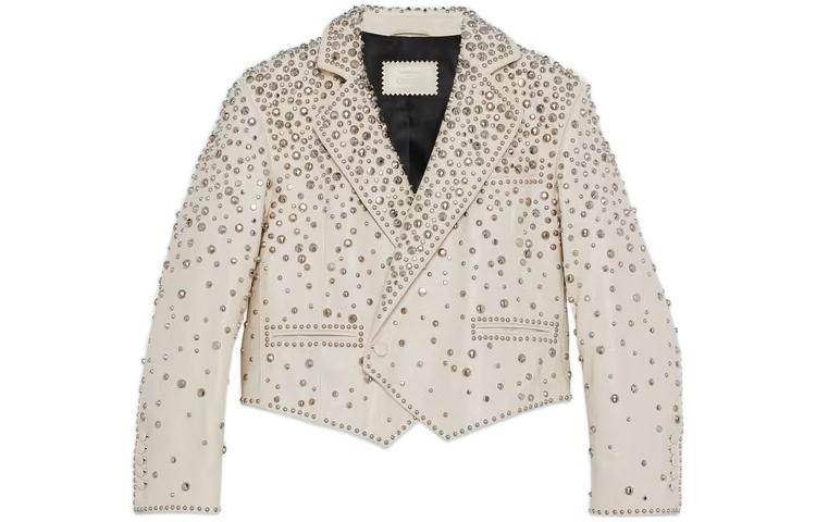 Gucci FW22 White Studded Collar Casual Short Jacket for Men 716781-XNAUJ-9130