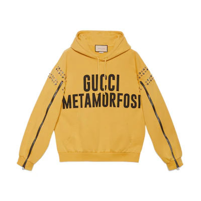 Gucci FW22 Yellow Hoodie with Logo Letter Print 715864-XJEVI-7694