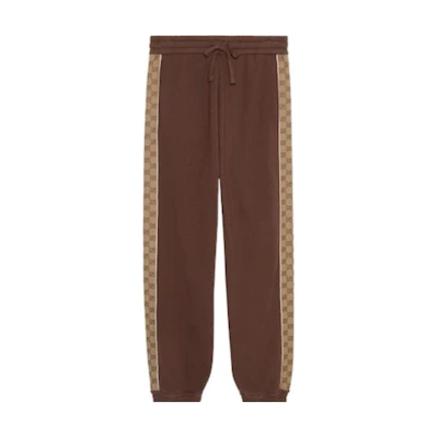 GUCCI FW23 Brown Logo Drawstring Knit Jogger Pants. 768485-XJF35-2255