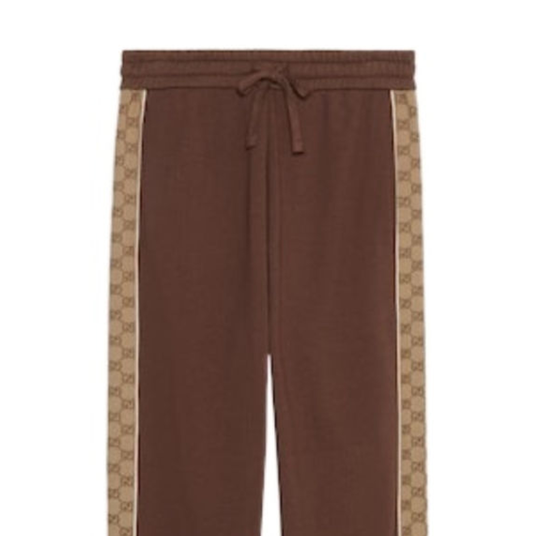 Purchase GUCCI FW23 Seluar Jogger Rajut Coklat Logo Drawstring. 768485-XJF35-2255