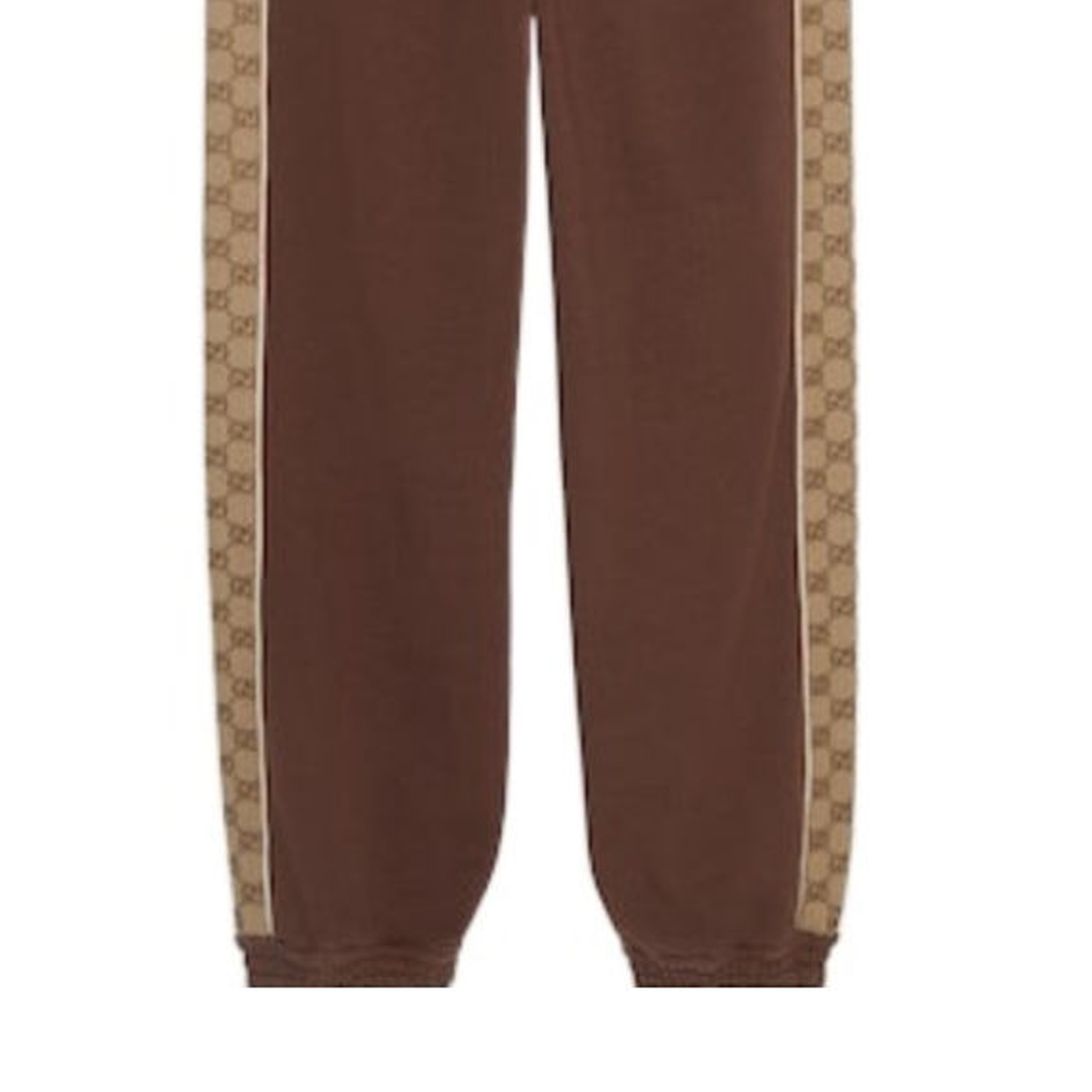 Details for GUCCI FW23 Seluar Jogger Rajut Coklat Logo Drawstring. 768485-XJF35-2255