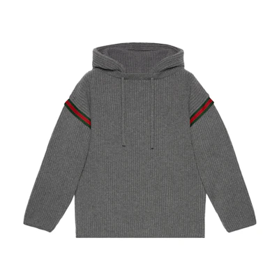 GUCCI FW23 Color-Block Striped Knit Sweater in Gray. 758112-XKDH3-1160
