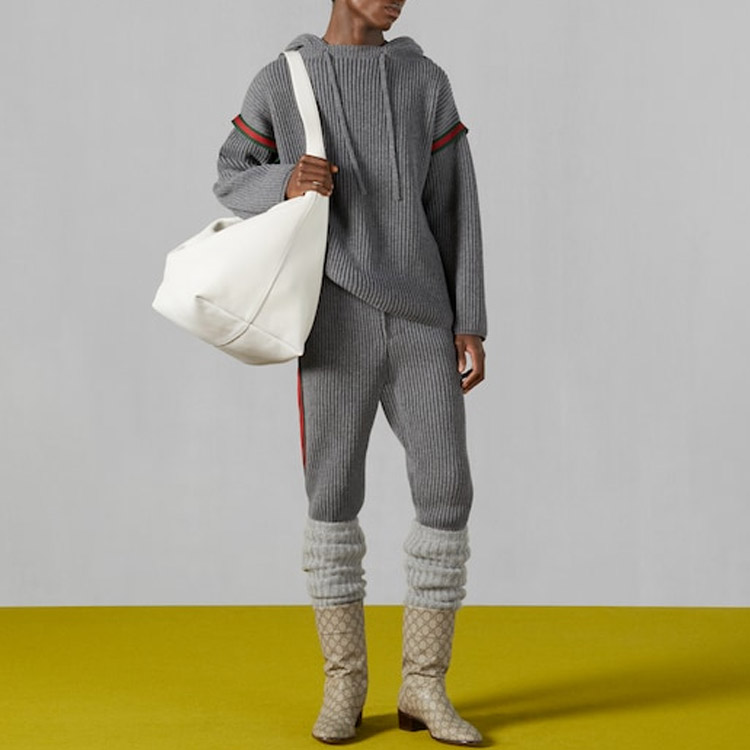 GUCCI FW23  Color-Block Striped Knit Sweater in Gray. 758112-XKDH3-1160 圖 3