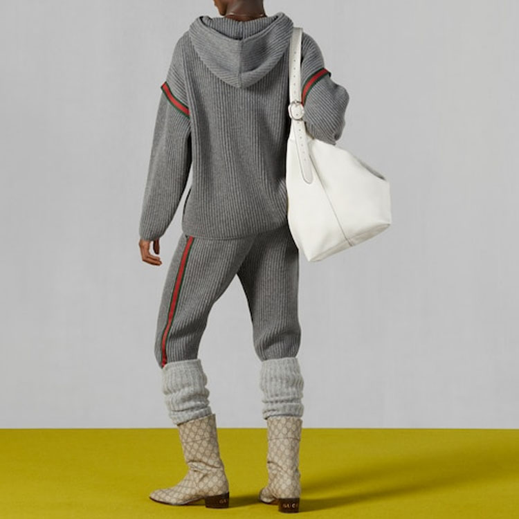 GUCCI FW23  Color-Block Striped Knit Sweater in Gray. 758112-XKDH3-1160 圖 4