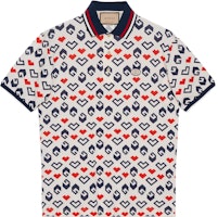 GUCCI FW23 Colorblock Pattern Print Short Sleeve Polo Shirt Multicolor. 752634-XJFST-9208 GUCCI FW23 Colorblock Pattern Print Short Sleeve Polo Shirt Multicolor. 752634-XJFST-9208