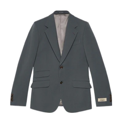 GUCCI FW23 Solid Gray Single-Breasted Suit Jacket 761557-ZAOGX-1147