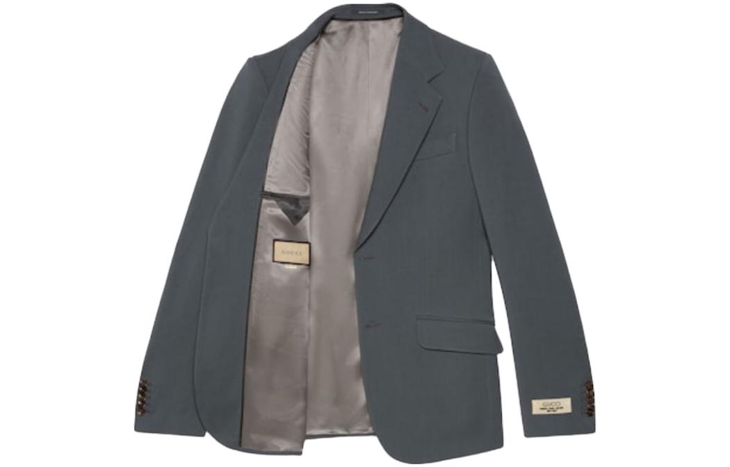 Lookbook GUCCI FW23 灰色单排扣西装外套 761557-ZAOGX-1147