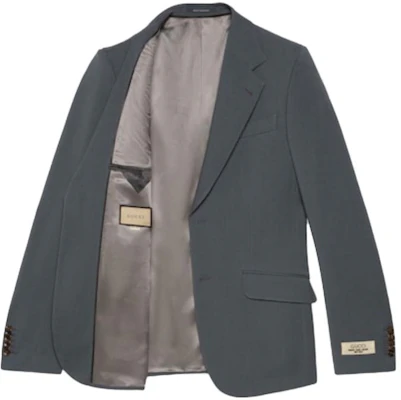 GUCCI FW23 灰色单排扣西装外套 761557-ZAOGX-1147 Lookbook GUCCI FW23 灰色单排扣西装外套 761557-ZAOGX-1147