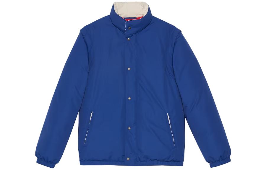 GUCCI FW23  Striped Button-Up Jacket Blue Long Sleeve 761545-Z8BLE-4309