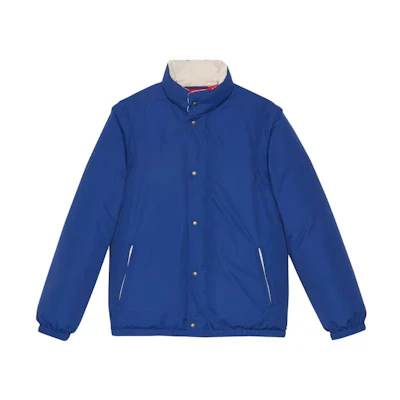 GUCCI FW23 Striped Button-Up Jacket Blue Long Sleeve 761545-Z8BLE-4309