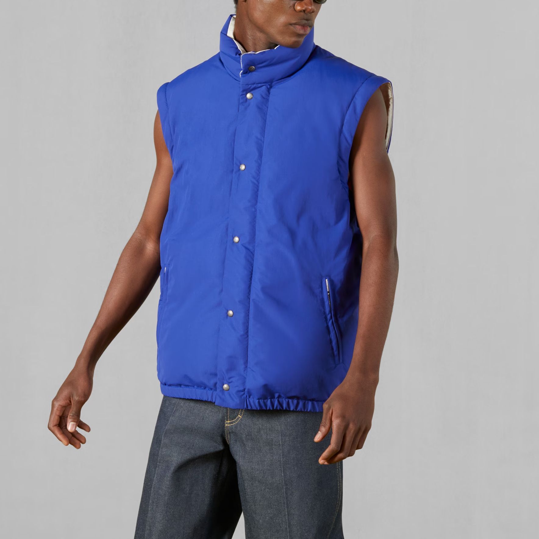 GUCCI FW23  Striped Button-Up Jacket Blue Long Sleeve 761545-Z8BLE-4309 圖 5