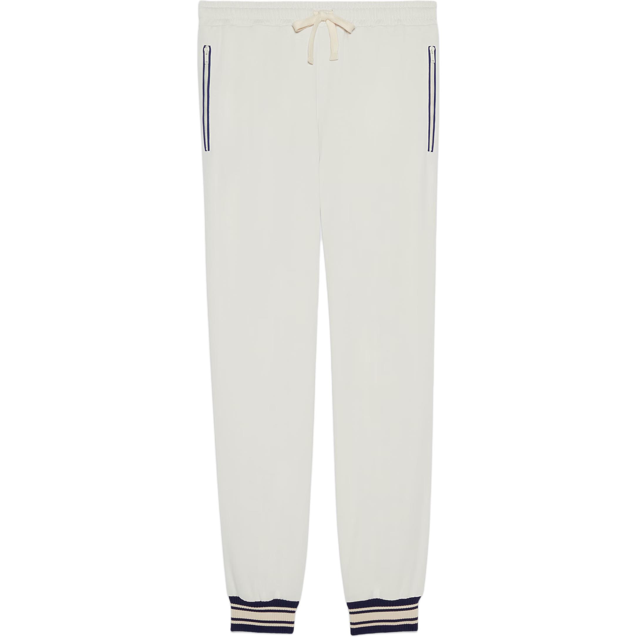 GUCCI FW23  White Striped Drawstring Knit Joggers 752286-XJFTI-9782