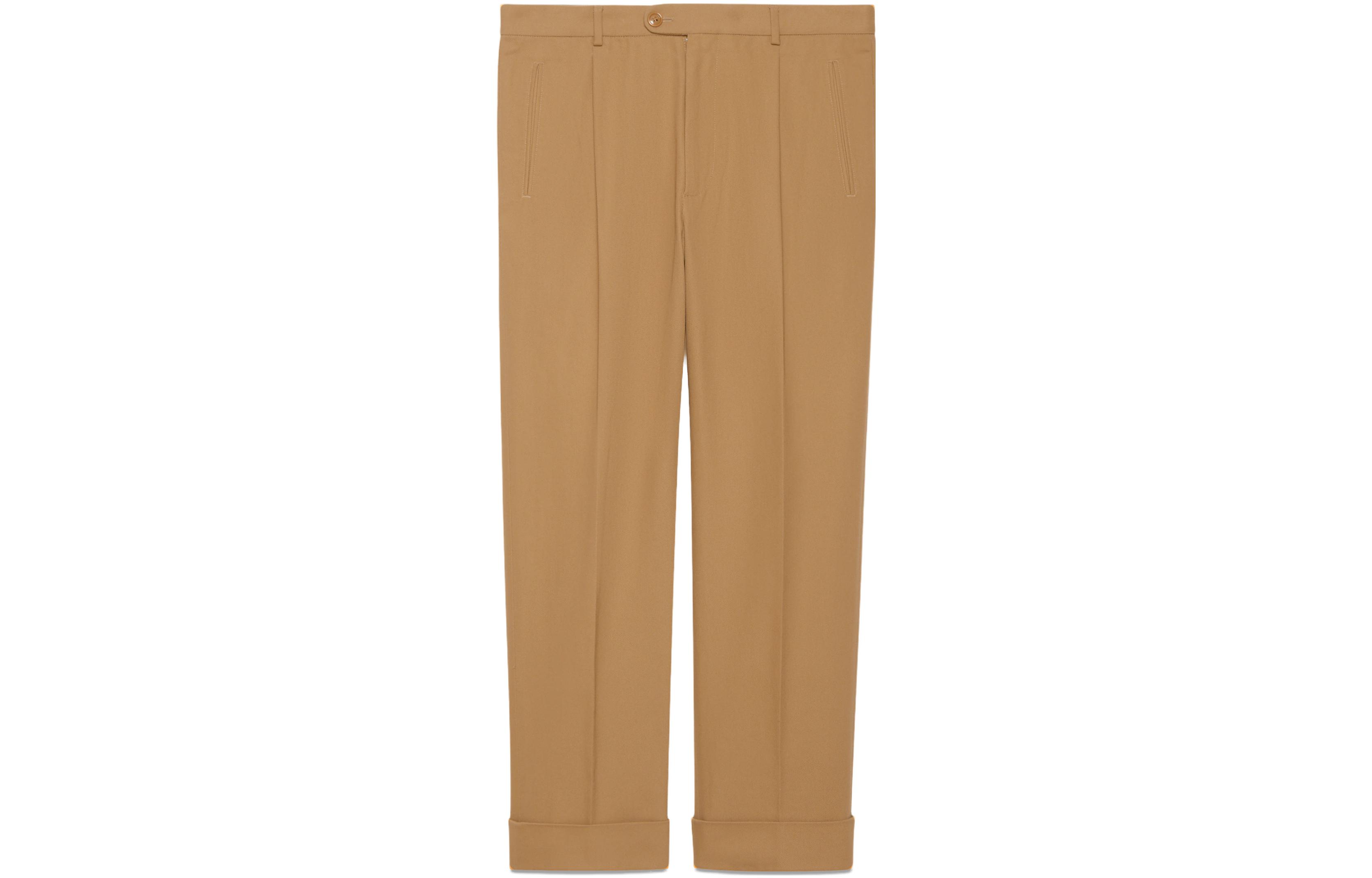 Gucci FW23 Beige Cotton Drill Trousers with Double G 742764-ZAM6X-2578
