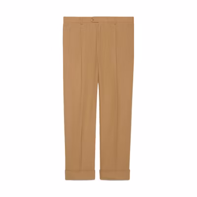 Gucci FW23 Beige Cotton Drill Trousers with Double G 742764-ZAM6X-2578