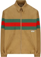 Gucci FW23 Beige Striped Colorblock Collared Long Sleeve Jacket 742826-ZANYP-2371 Gucci FW23 Beige Striped Colorblock Collared Long Sleeve Jacket 742826-ZANYP-2371
