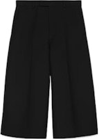 Gucci FW23 Black Solid Pleated Wide-Leg Cropped Pants 771040-ZAPE5-1000 Gucci FW23 Black Solid Pleated Wide-Leg Cropped Pants 771040-ZAPE5-1000